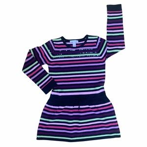 Maggie & Zoe Colourful Striped Knit Sweater Dress Girls Size 6x